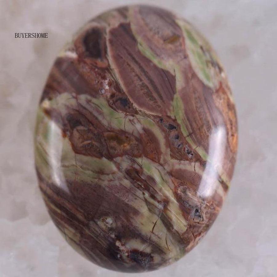 Pierres Cabochon Ovales Jaspe pierres forme cabochon ovale vue latérale vue 19