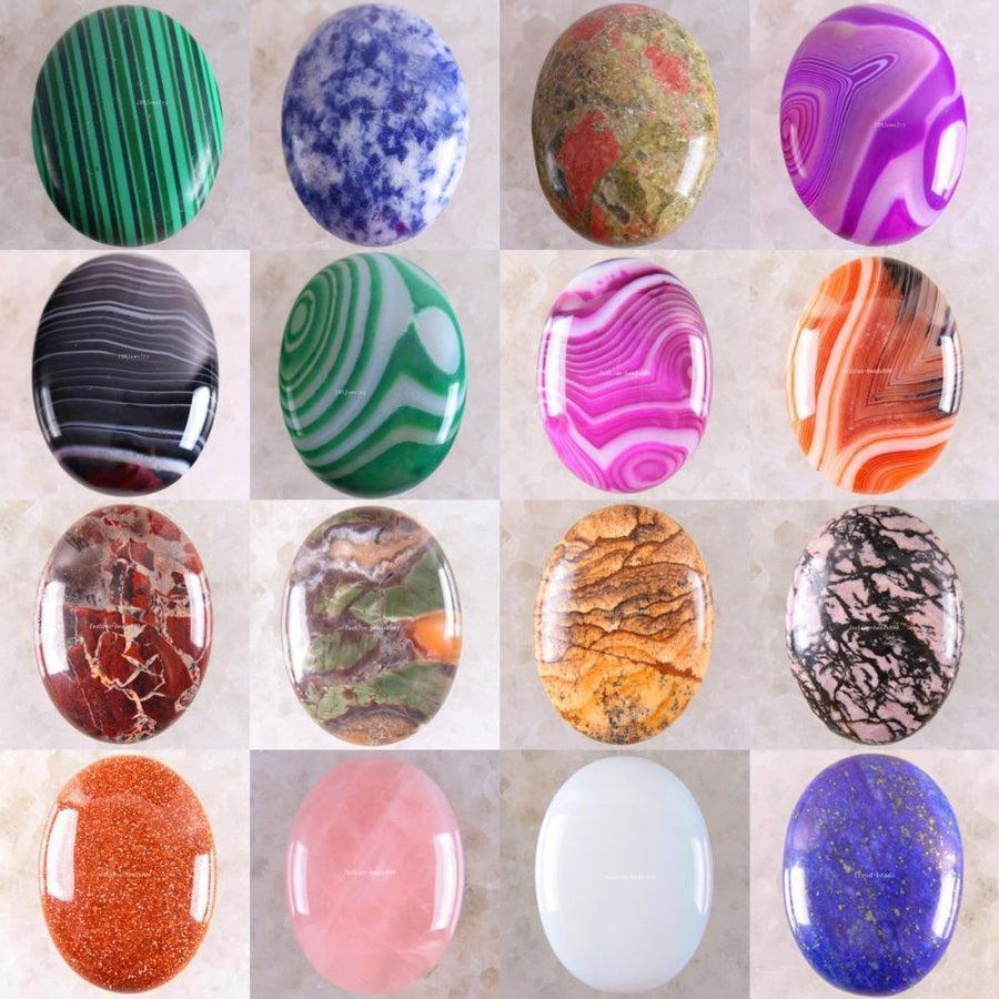 Pierres Cabochon Ovales Jaspe pierres forme cabochon ovale vue de face
