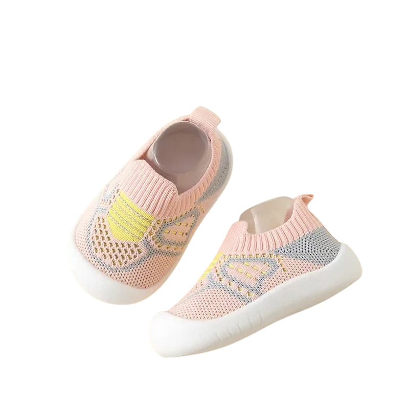 Baskets enfant roses, confortables et lavables en machine