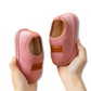 Chaussons bébé roses en velours, ajustement confortable