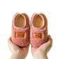 Chaussons bébé roses en polaire, ajustement facile
