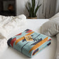 Texture douce et chaude du plaid en gros plan