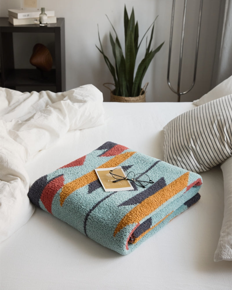 Texture douce et chaude du plaid en gros plan