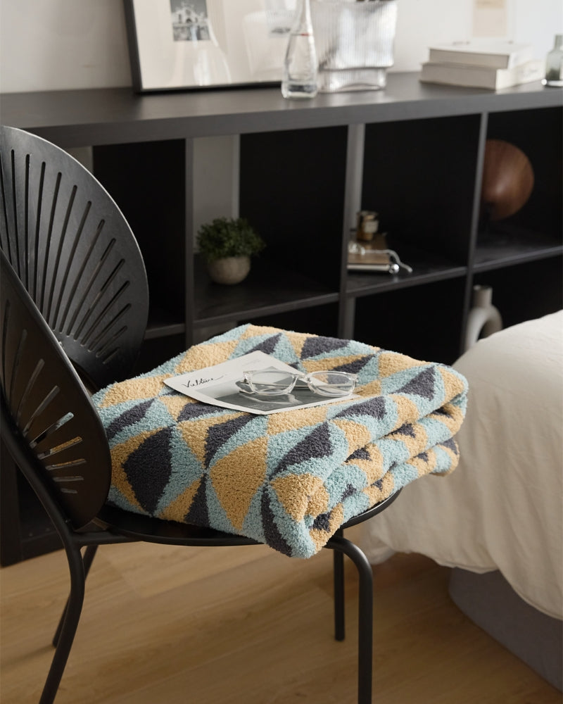 Plaid en duvet doux avec motifs colorés