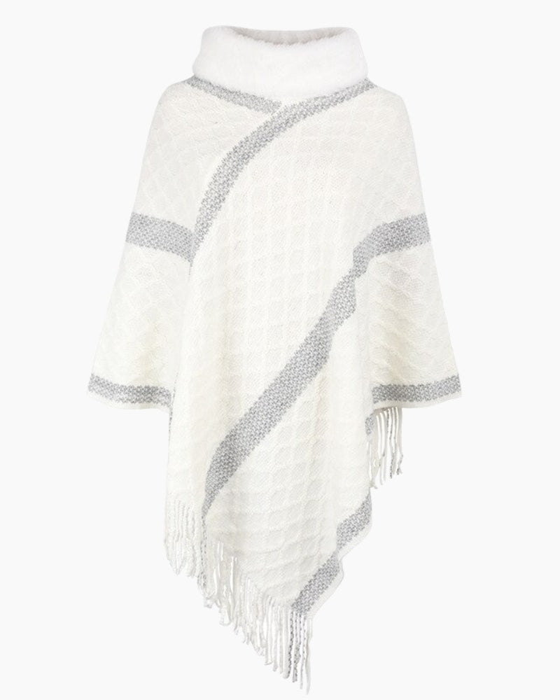Détail du col Pilou du poncho léger