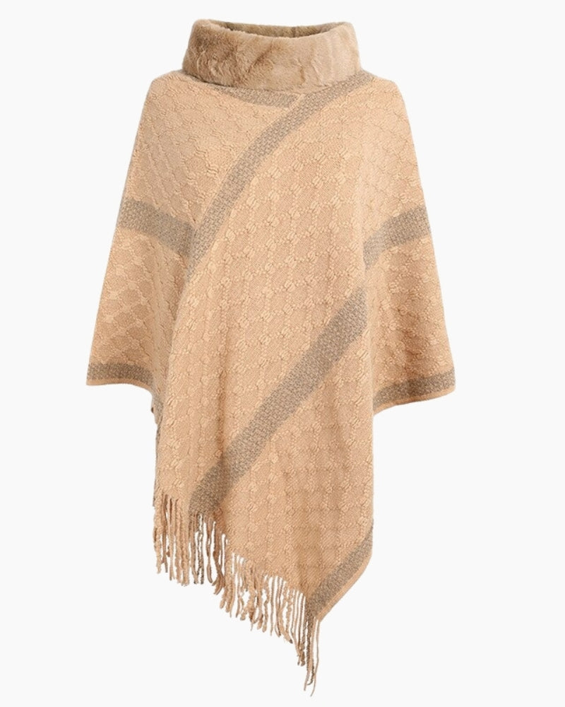 Texture douce du poncho avec col Pilou