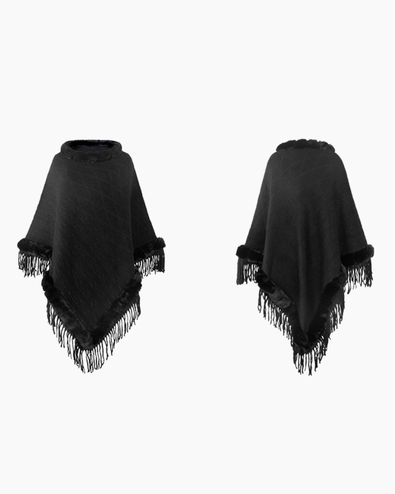 Mannequin portant le poncho en extérieur