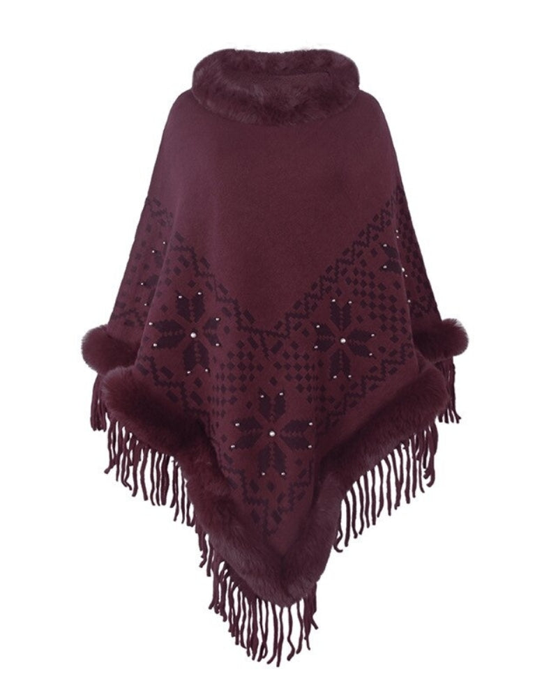 Poncho en Pilou Pilou, texture et motifs visibles