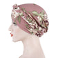 Turban rose à motifs avec serre-tête intégré