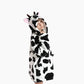 Pull plaid motif vache avec capuche en Pilou Pilou