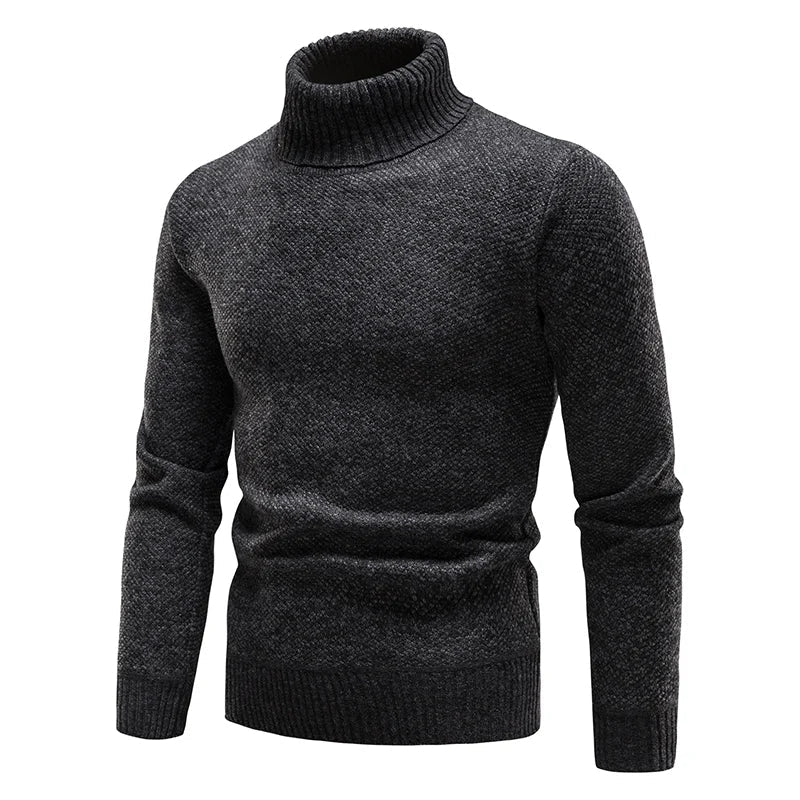 Pull col roulé noir pour homme, style moderne