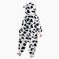 Pyjama combinaison fille vache avec capuche et oreilles
