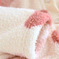 Haut de pyjama flanelle crème, motifs cœurs, col en V