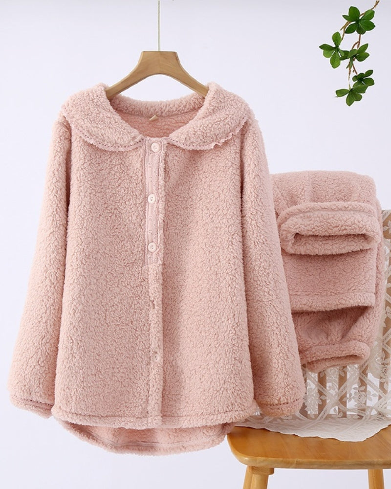Pyjama flanelle rose, parfait pour moments cocooning