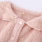 Pyjama flanelle rose clair avec col replié et boutons