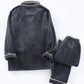 Pyjama gris anthracite pour homme avec col rabattu et boutons