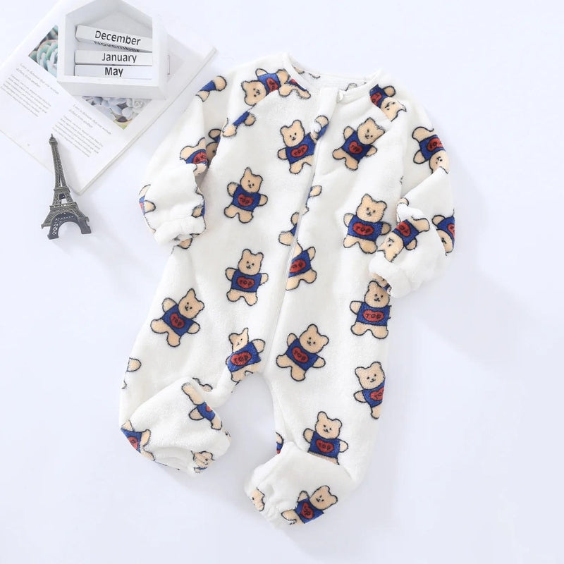 Pyjama bébé blanc à motifs d'ours polaires colorés