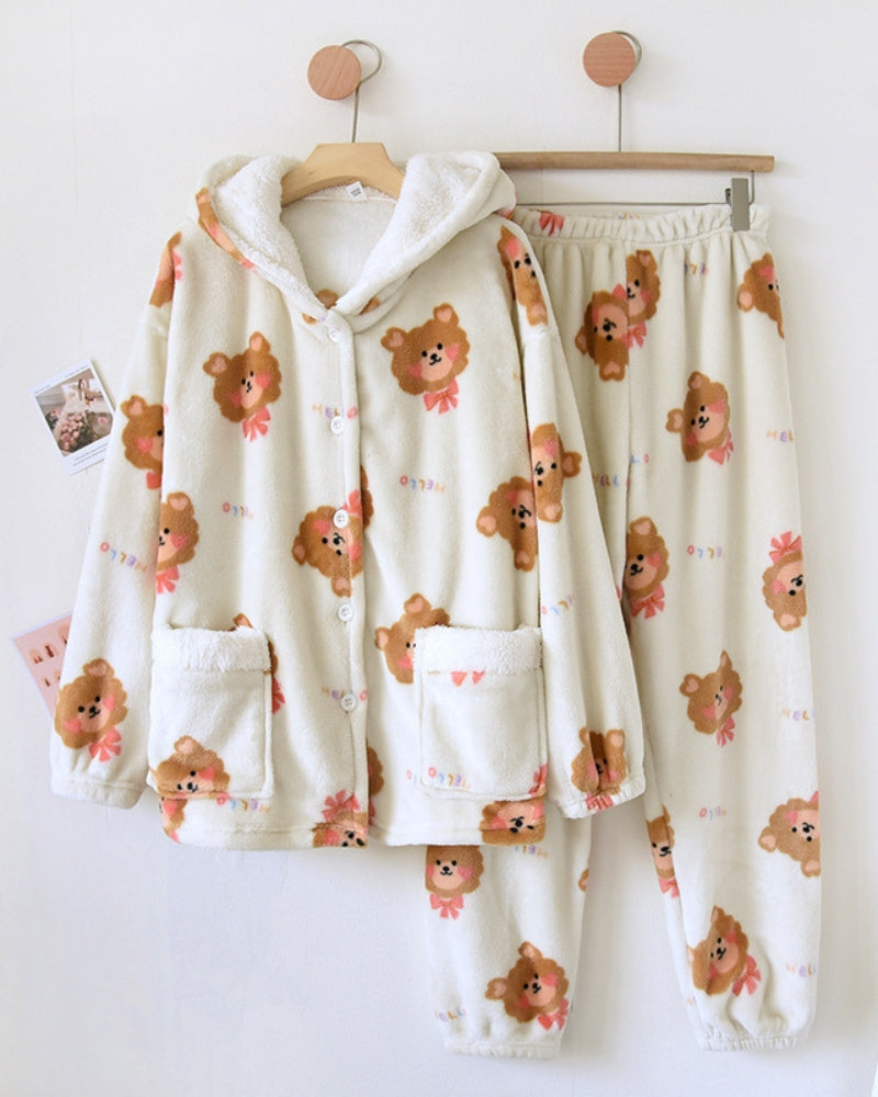 Ensemble pyjama polaire avec motifs d'ours enfantins