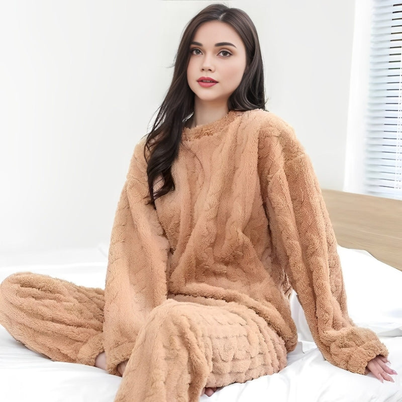 Pyjama marron en Pilou Pilou pour femme, vue de face