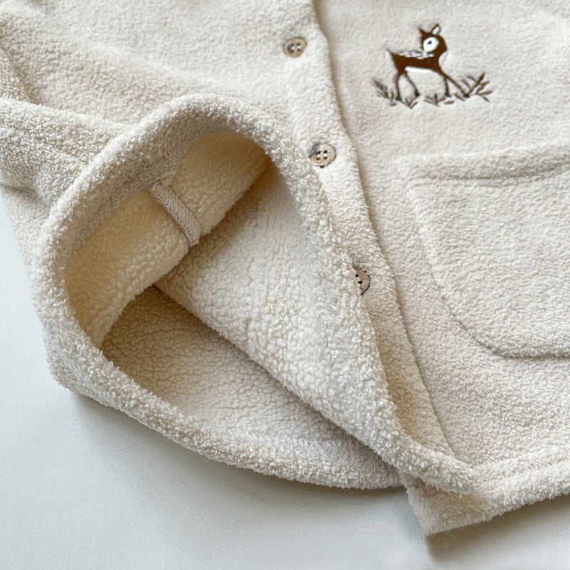Pyjama jaune en Pilou Pilou avec motif animal sur la poitrine