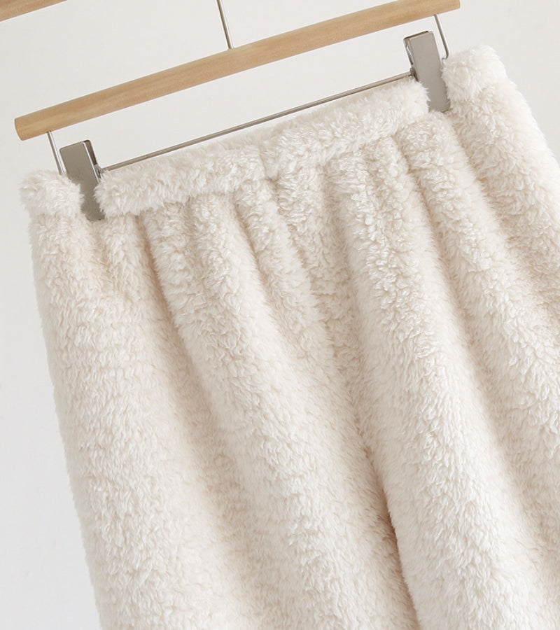 Bas de pyjama crème avec taille élastique confortable