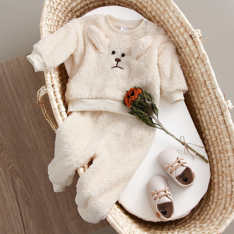 Pyjama enfant marron avec motif animal, manches longues