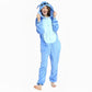 Pyjama Stitch bleu avec capuche et oreilles visibles