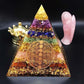 Pyramide d'Orgonite avec couches colorées pour chaque chakra