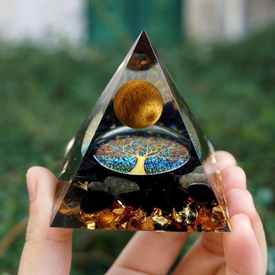 Détail des matériaux dans la pyramide Orgonite