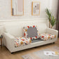 Housse de coussin rouge à motif floral vue de face