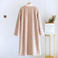 Robe de chambre rose en laine Pilou Pilou avec poches spacieuses