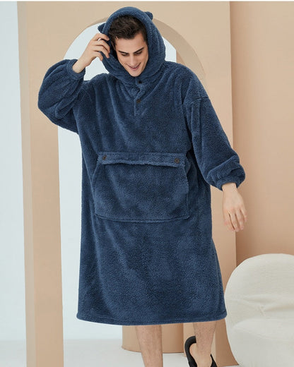 Détail des poignets élastiques sur robe de chambre