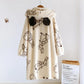 Robe de chambre crème avec motifs uniques en polaire
