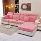 Housse polaire rose avec motif ours sur canapé