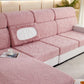 Vue latérale d'un coussin recouvert de housse polaire rose