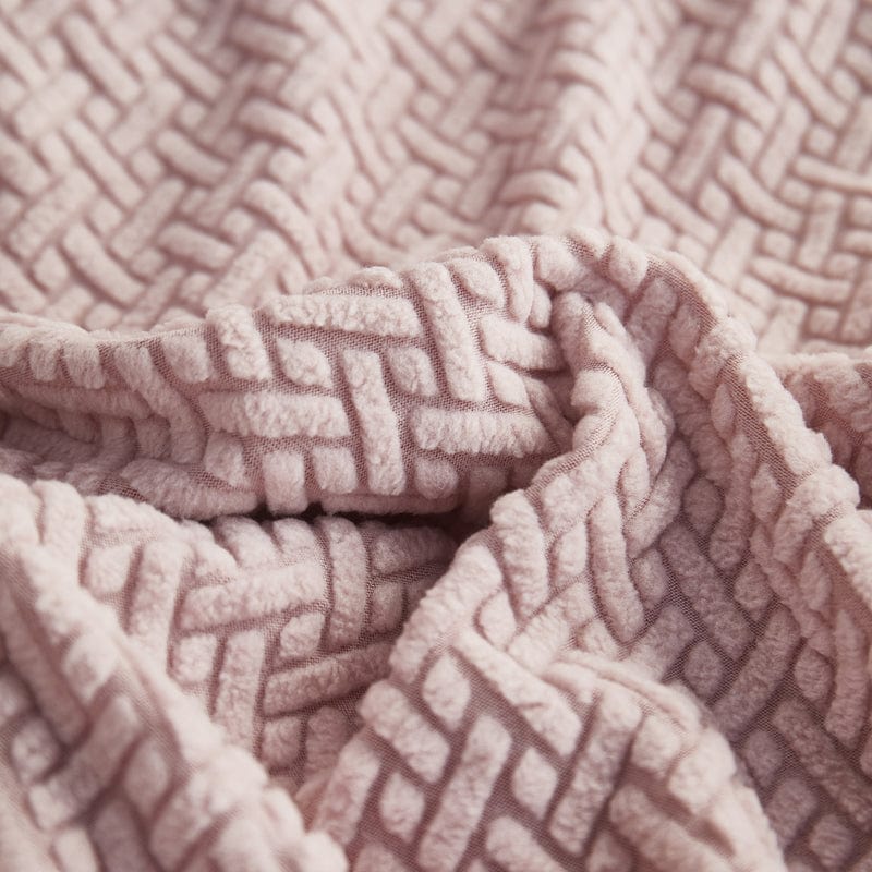 Housse polaire extensible sur coussin de canapé