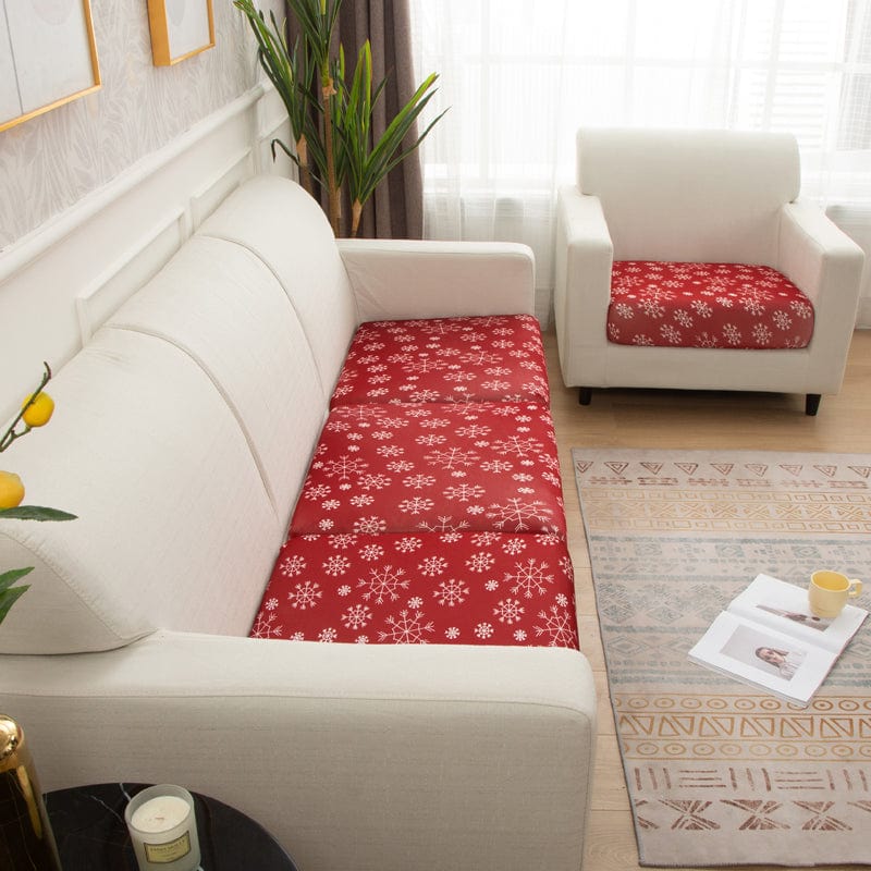 Housse rouge montrant sa texture douce et extensible