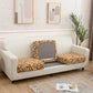 Housse extensible florale sur coussin de canapé