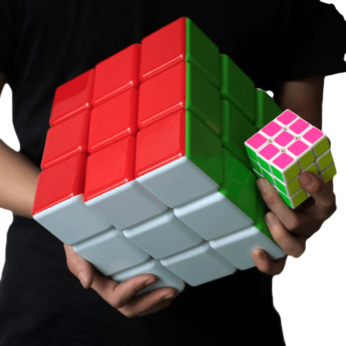 Gros plan sur les faces colorées d'un cube 3x3