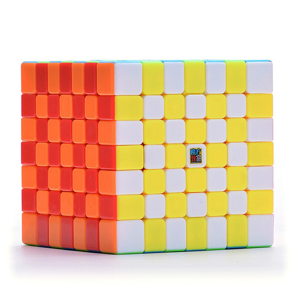 Cube 7x7 vu de face avec couleurs vives