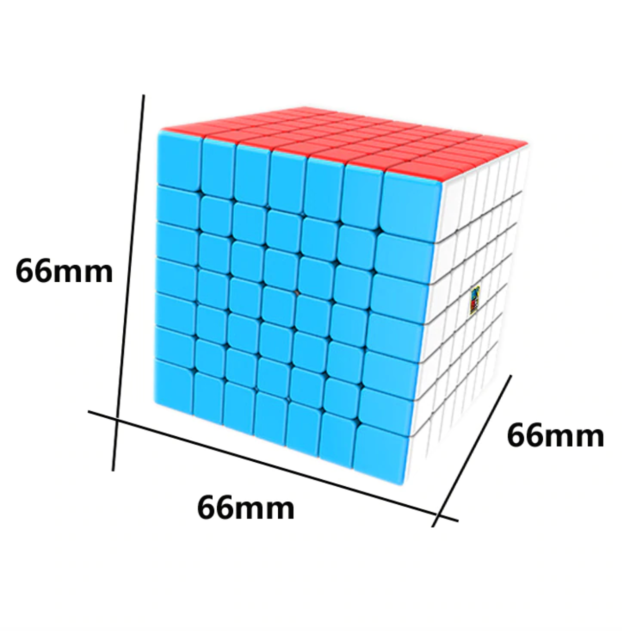 Gros plan sur le mécanisme interne du cube 7x7
