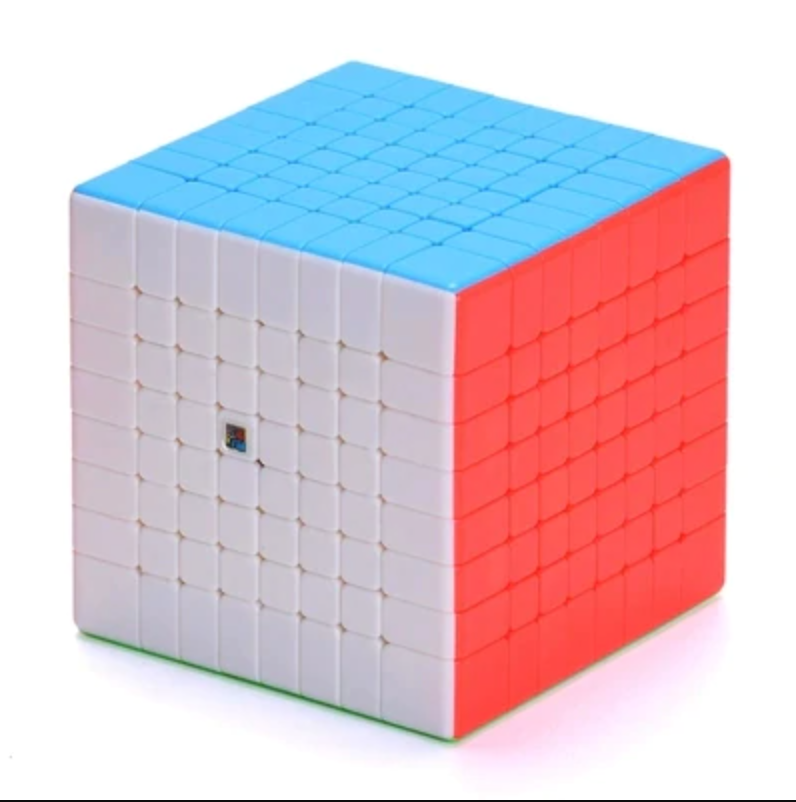 Cube 8x8 coloré avec toutes les faces visibles