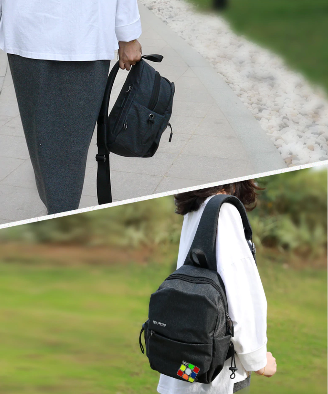 Sac à dos porté à l'épaule, design compact