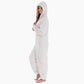 Surpyjama polaire blanc avec capuche et fermeture éclair