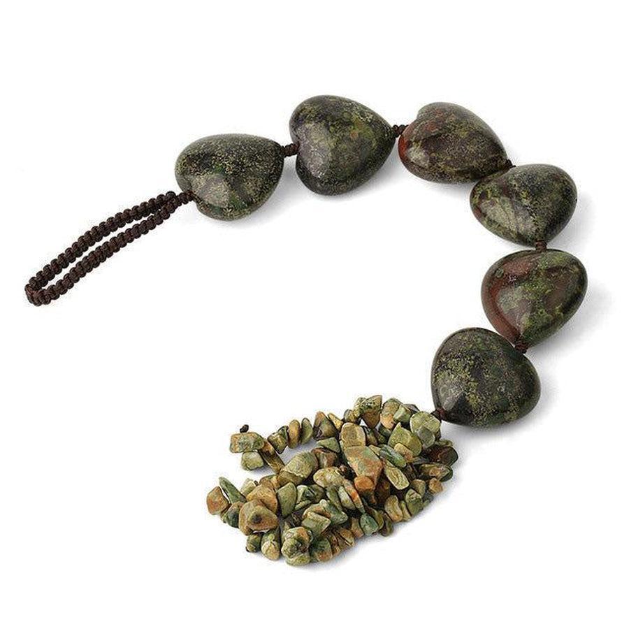 Ensemble de six cœurs suspendus avec perles et cristaux