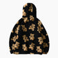 Sweat à capuche noir avec motif oursons ludiques