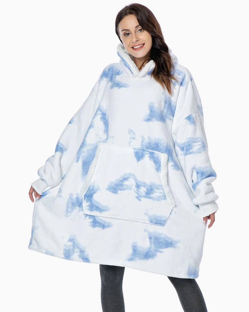 Vue de dos du sweat plaid, motif à carreaux
