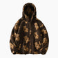 Sweat-shirt noir à motifs nounours, matière Pilou Pilou