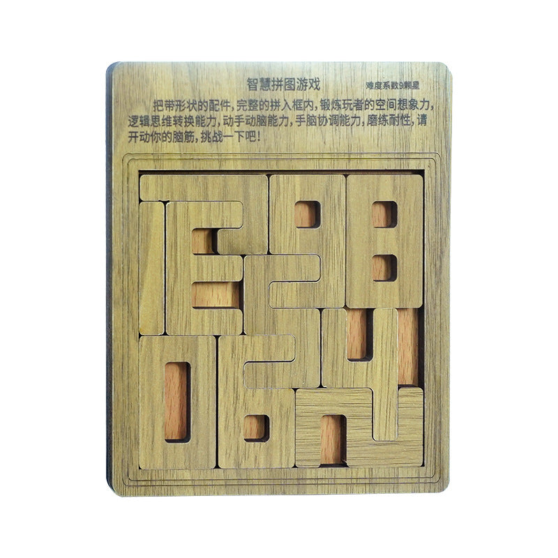 Vue du puzzle chiffres en bois, défi d'encastrement