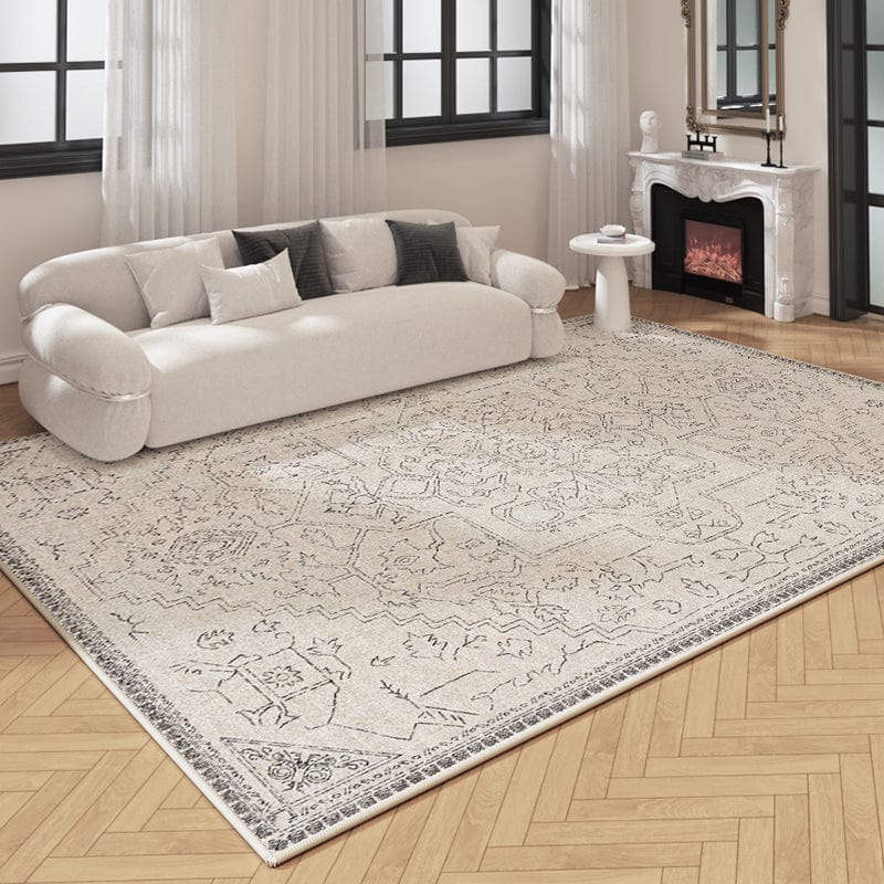 Tapis gris clair, parfait pour une décoration apaisante